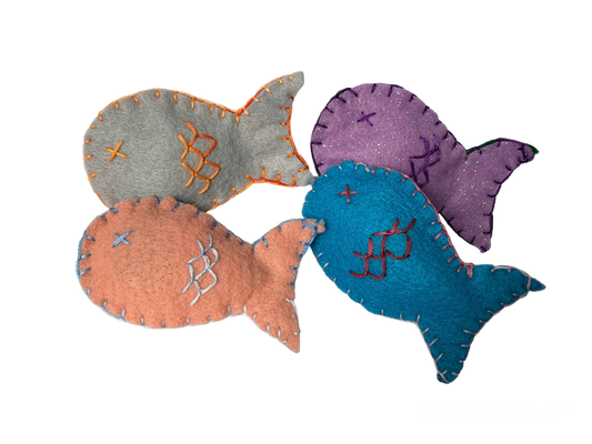 ReNewedPet Organic Cat-Nip Fish Cat Toy from Fun Stuff collection, soft fabric with organic catnip for playful cats.
