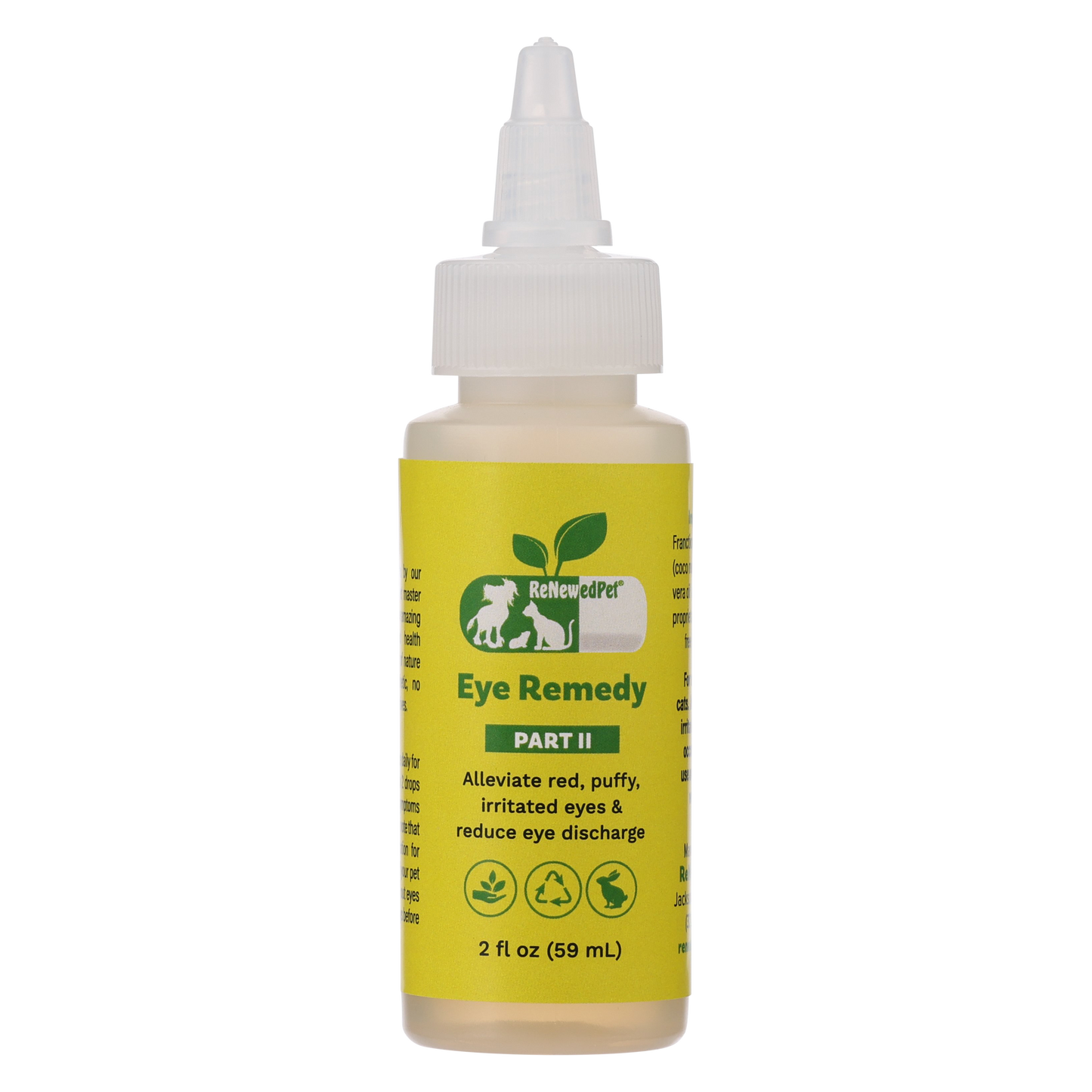 ReNewedPet Herbal Eye Remedy Drops in a 1 oz bottle, natural eye health solution with herbal formula for soothing eye discomfort.