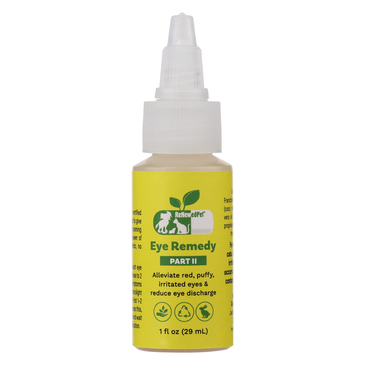 Herbal eye remedy drops in a 1 oz bottle from ReNewedPet, designed to support eye health and soothe irritation.