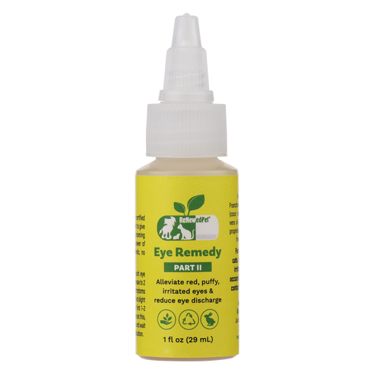 Herbal eye remedy drops in a 1 oz bottle from ReNewedPet, designed to support eye health and soothe irritation.