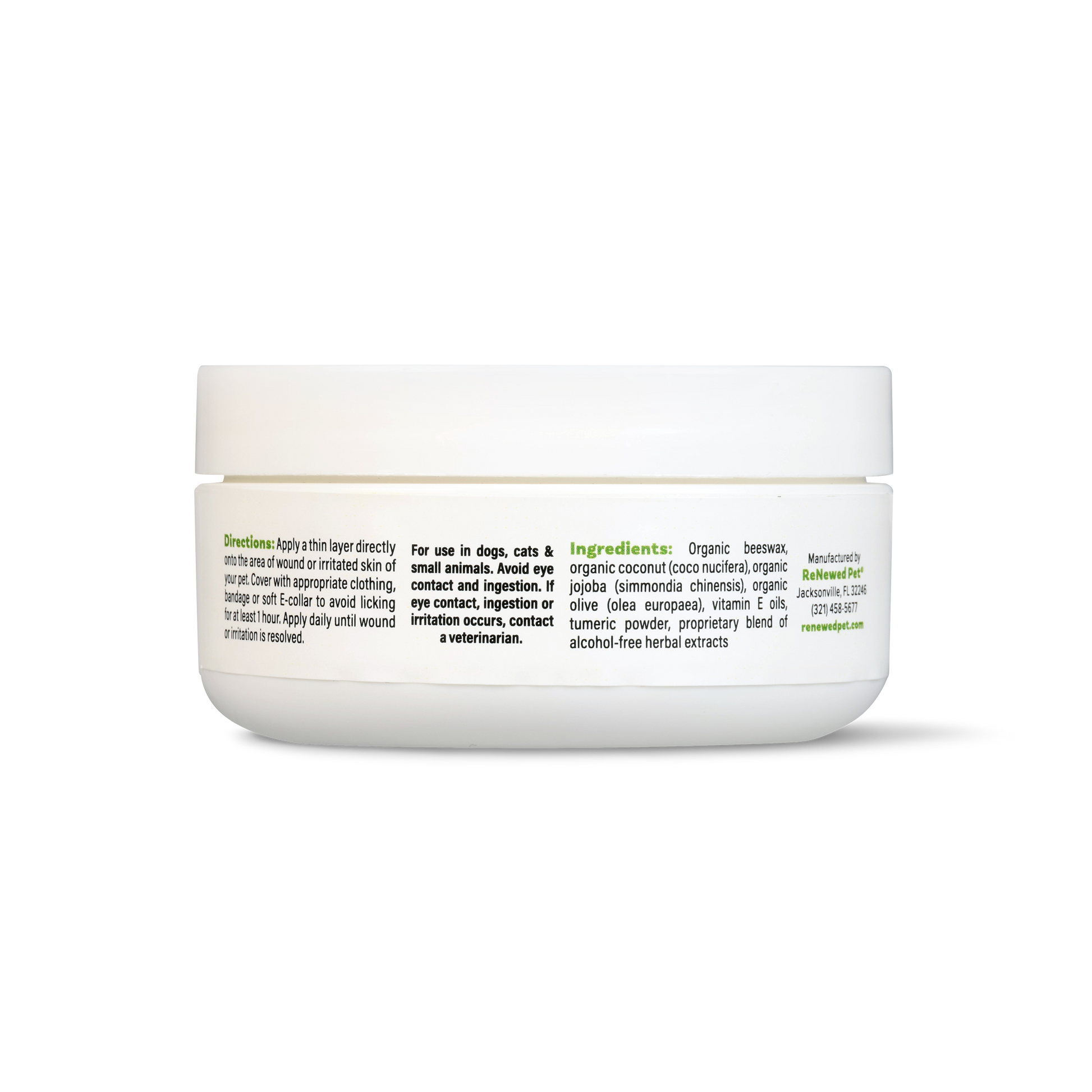 ReNewedPet Skin Health Healing Skin Salve in 1 oz container, natural remedy for skin irritation and healing for pets.