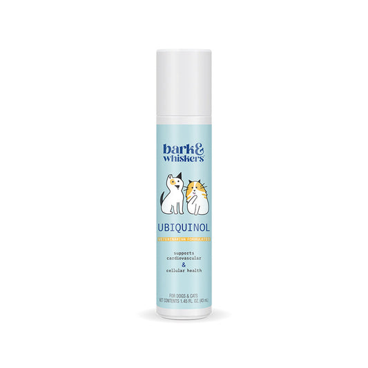 ReNewedPet Cellular Health Ubiquinol supplement for pets, bottle with capsules for supporting pet vitality and cellular health.