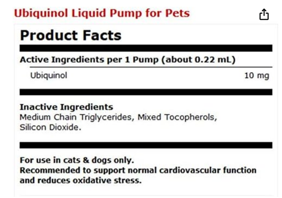 ReNewedPet Cellular Health Ubiquinol supplement for pets in a single bottle, supporting pet vitality and cellular health.