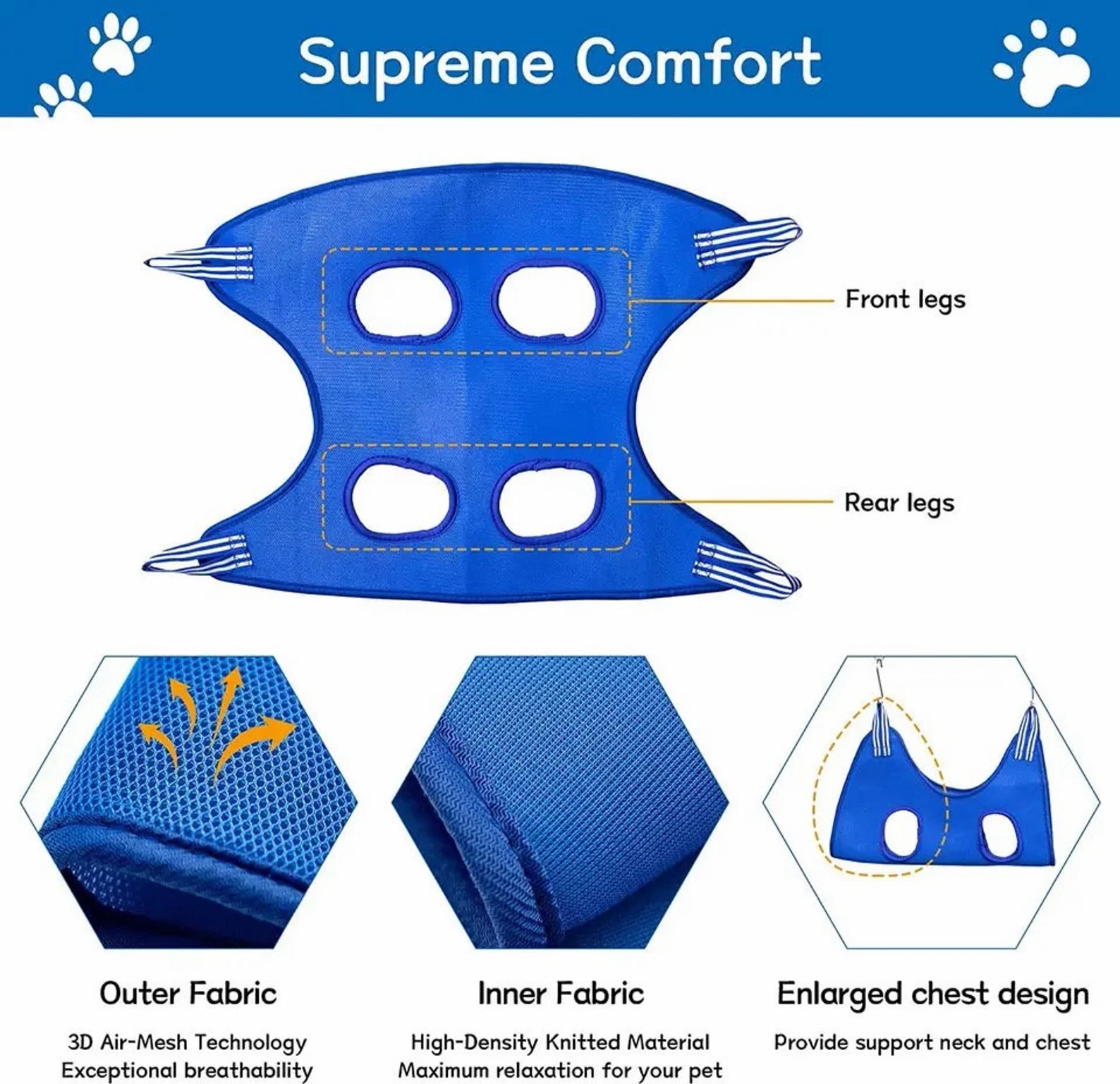 ReNewedPet pet grooming sling for comfortable, secure grooming of cats and small dogs.