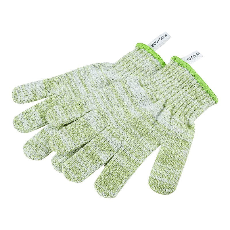 Pair of ReNewedPet exfoliating bath gloves for pet grooming, designed for gentle cleaning and shedding removal.