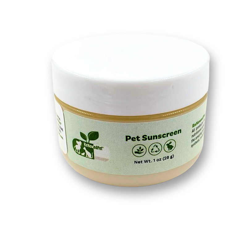 ReNewedPet pet health grooming shampoo samples for hairless pets, suitable for regular baths and skin care.
