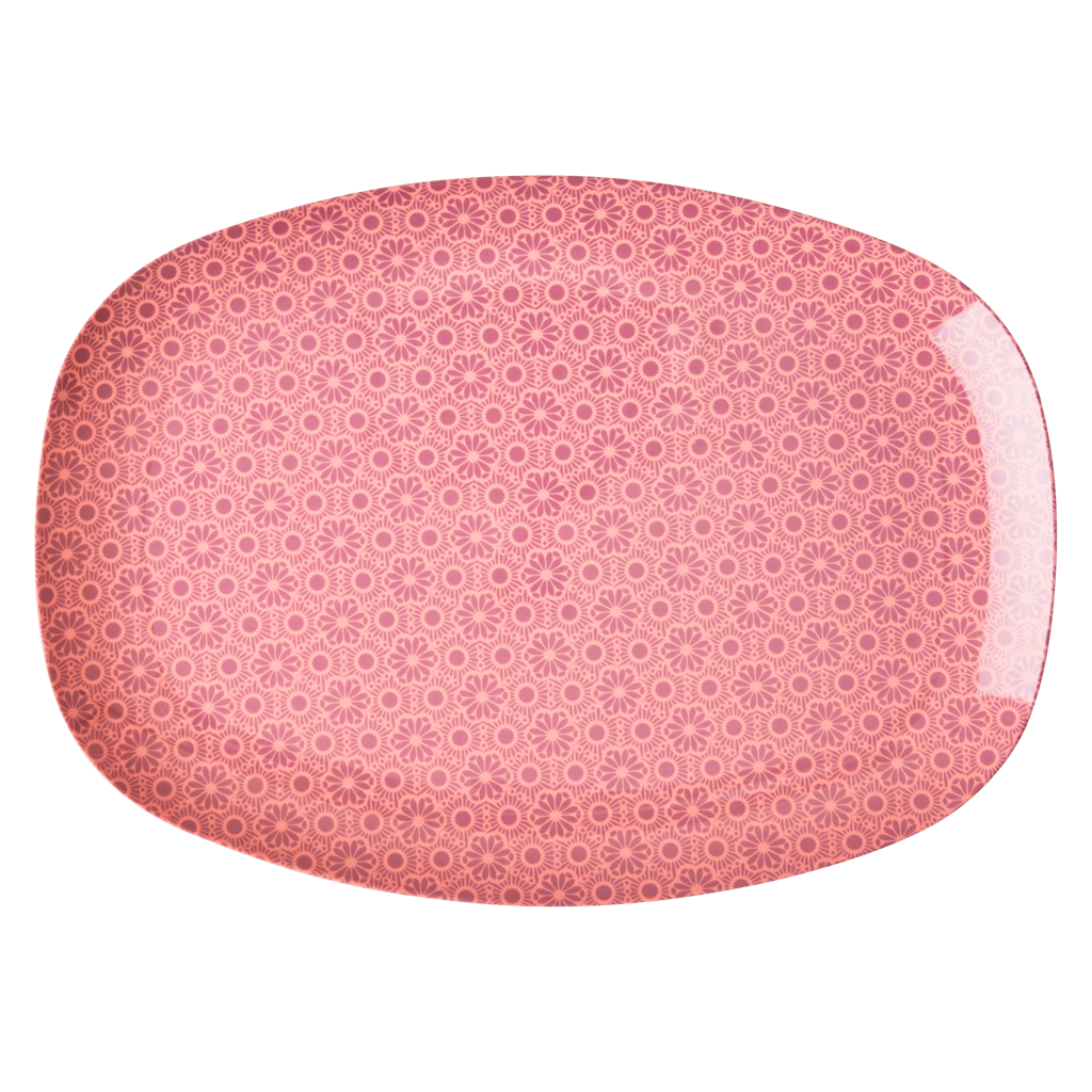 Melamine Rectangular Plate | Pink Marrakesh Print - Blessings Grow Meadows