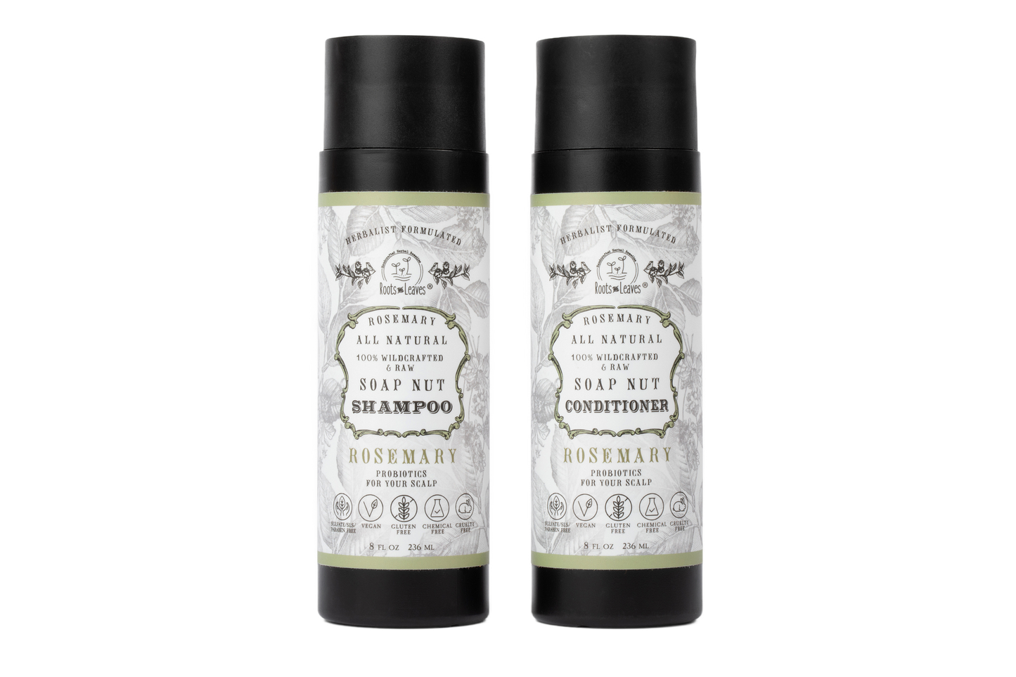 All Natural Soapnut Shampoo and Conditioner Set ROSEMARY- wild fermented probiotics for your scalp - Blessings Grow Meadows