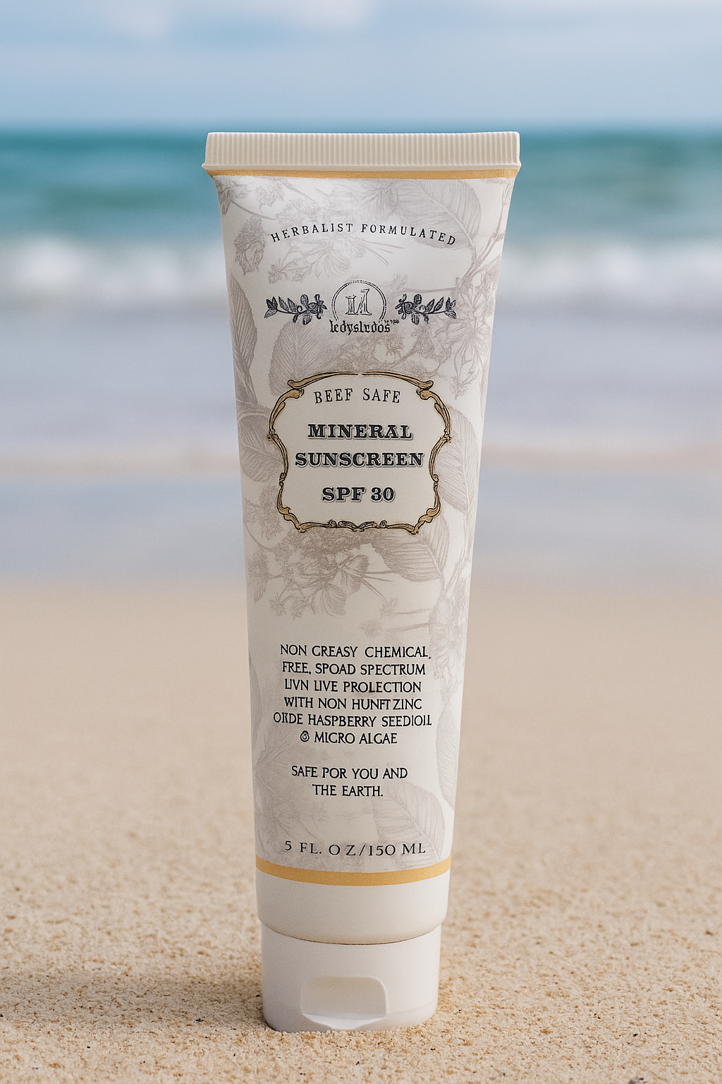 Vegan mineral face and body sunscreen with Tremella mushroom by Roots and Leaves LLC, providing reef-safe sun protection