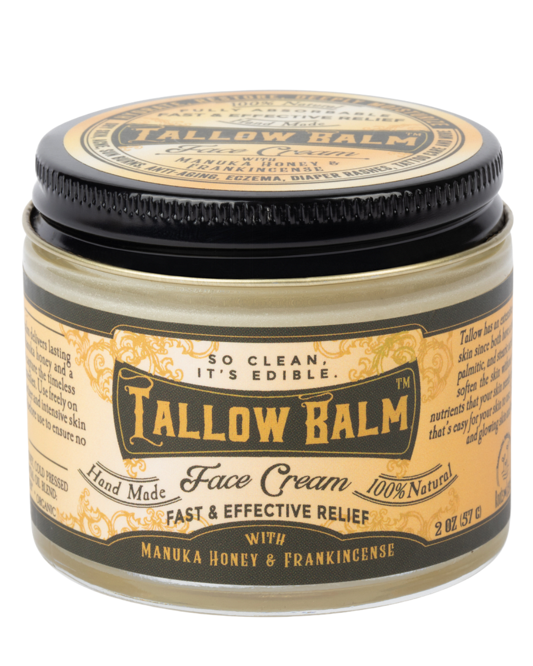 Tallow Face Cream with Manuka Honey & Castor Oil - Blessings Grow Meadows