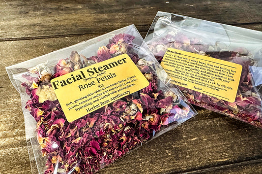 Herbalroseapothecary facial steamer emitting warm steam, designed for skincare and pore cleansing.