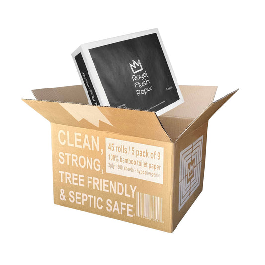 Premium Bamboo Toilet Paper - 45 roll box (5 packs of 9) - Blessings Grow Meadows