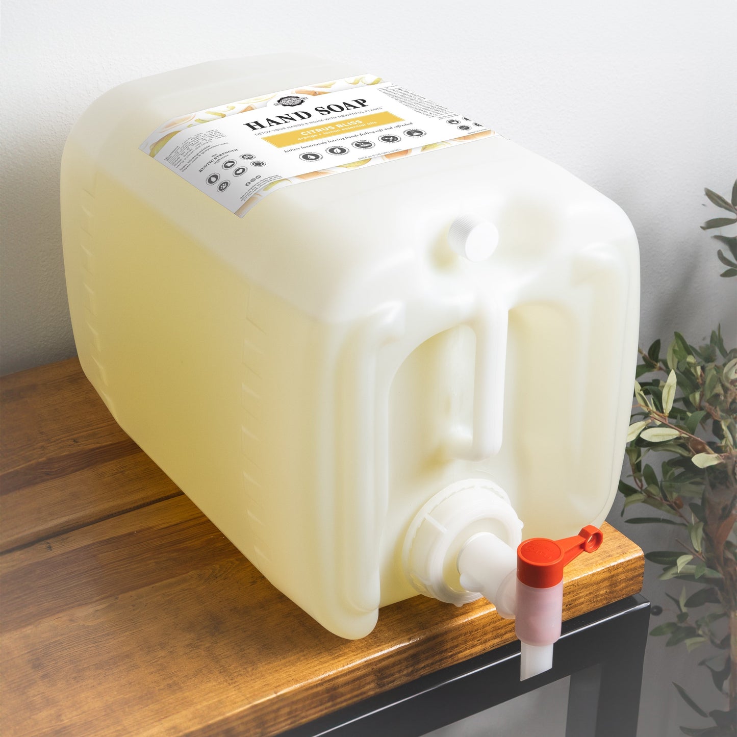 Rustic Strength Citrus Bliss Hand Soap in a 16 oz pump bottle, featuring a fresh citrus scent and gentle cleansing formula.