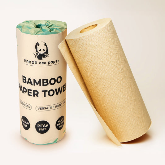 Rustic Strength Panda Eco Paper bamboo paper towels sample in eco-friendly, natural bamboo material for home and garden use.