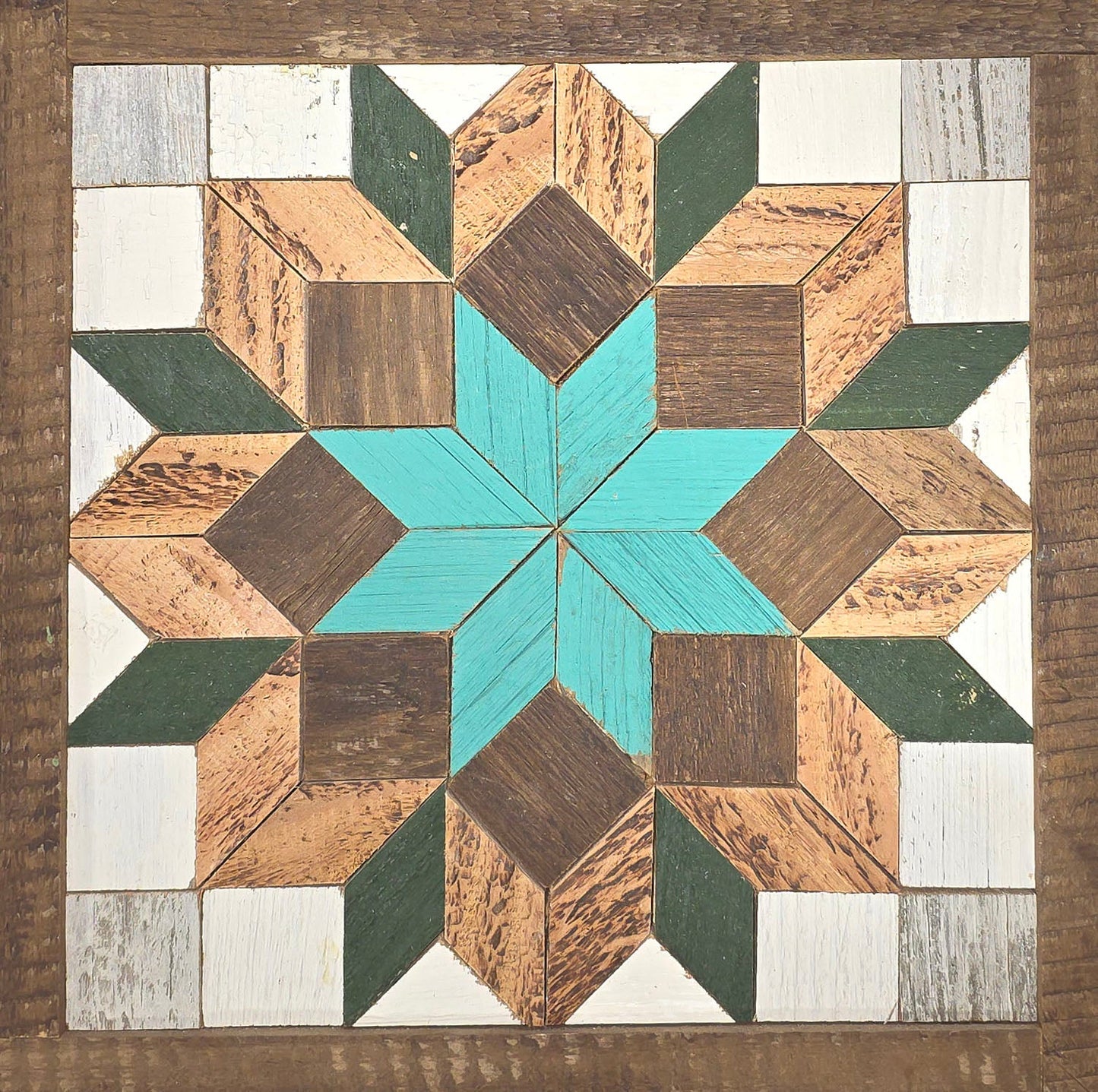 Amish Handmade Barn Quilt - Square (10.5 in x 10.5 in x 1 in)