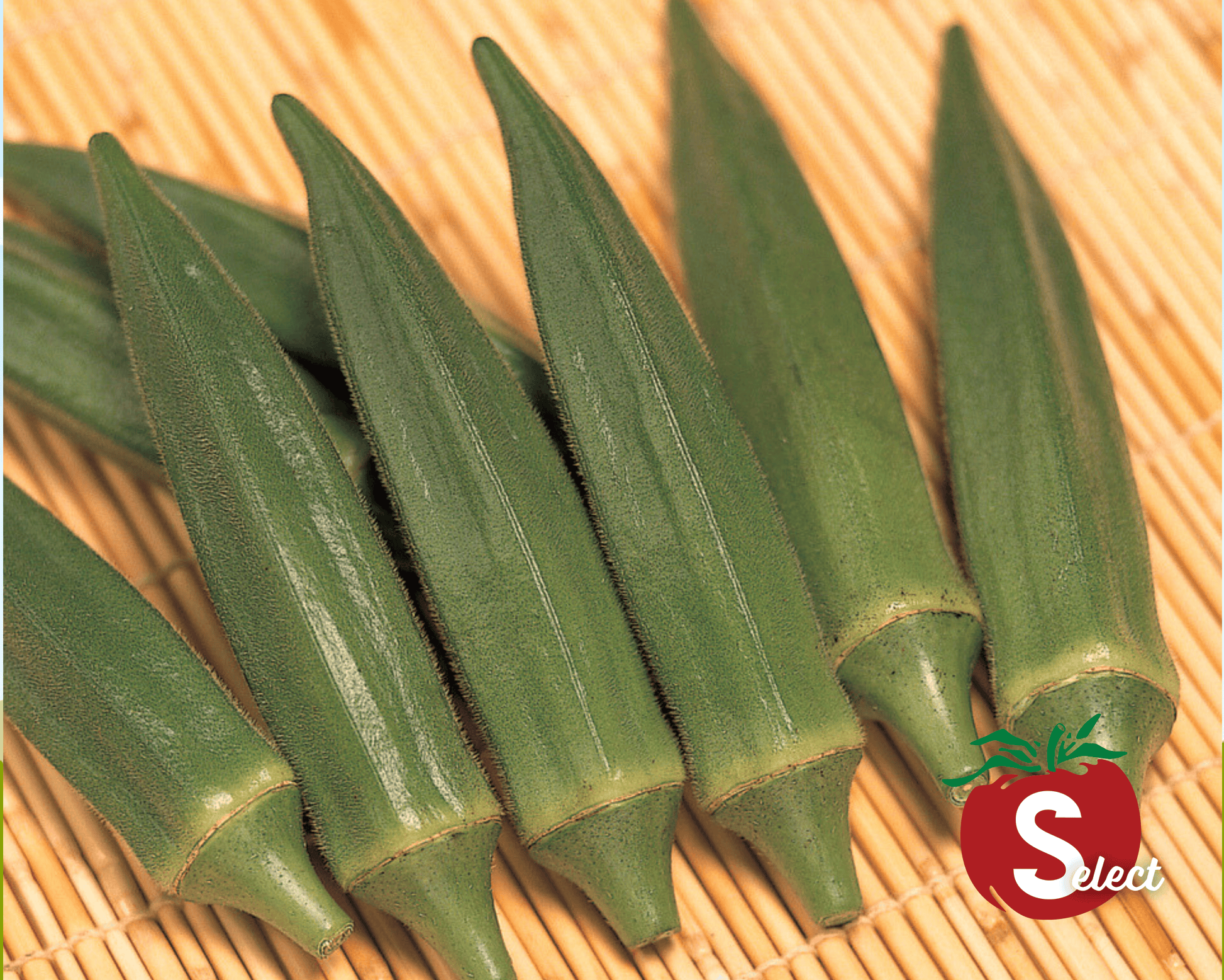 Packet of Jambalaya 2.0 Okra Seeds by Seeds 'n Such, showing 20 to 25 seeds inside the seed packet.