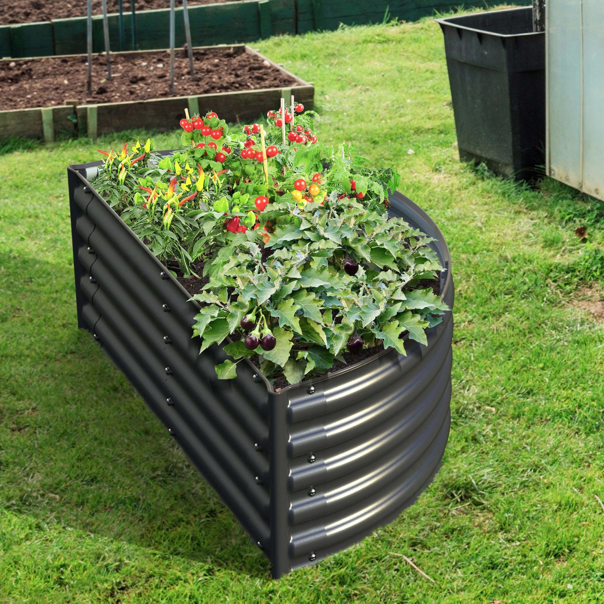 Olle Gardens 17 inch Tall Decorative Semi-circle Raised Garden Bed at Blessings Grow Meadows 