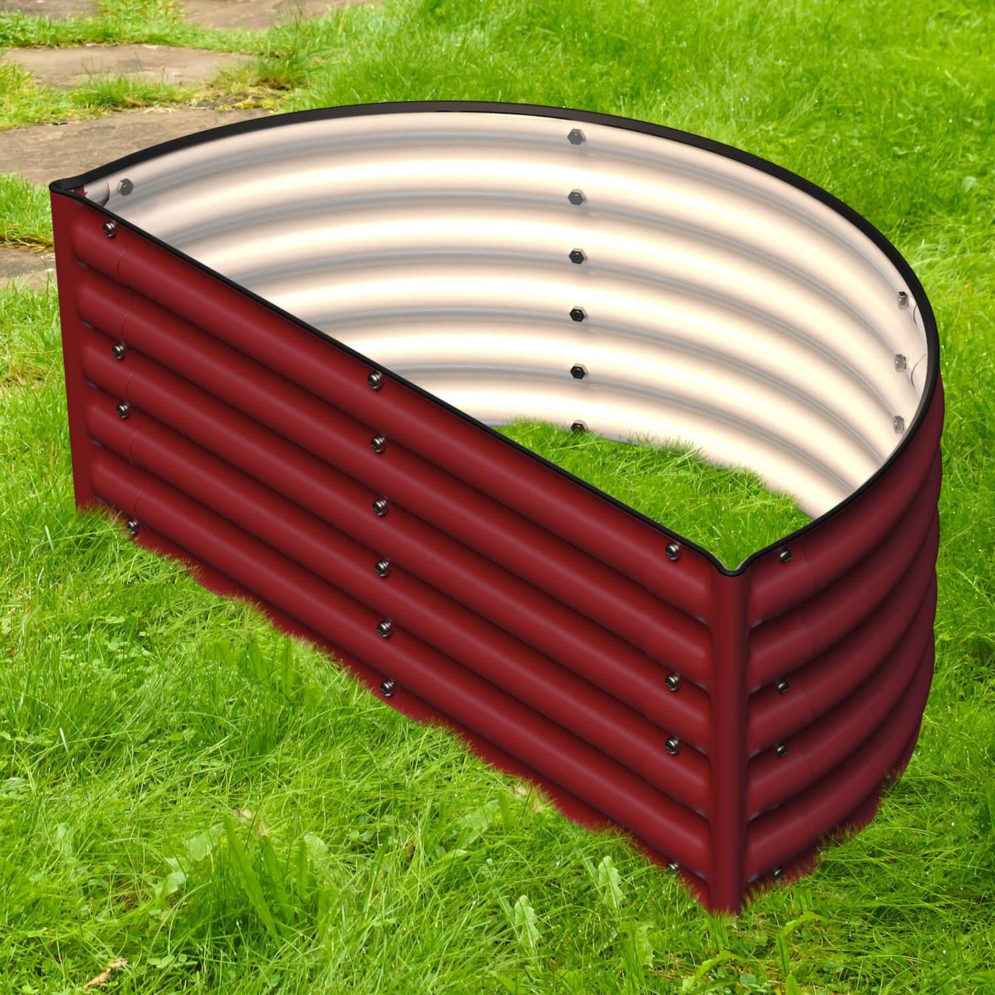 Olle Gardens 17 inch Tall Decorative Semi-circle Raised Garden Bed at Blessings Grow Meadows 