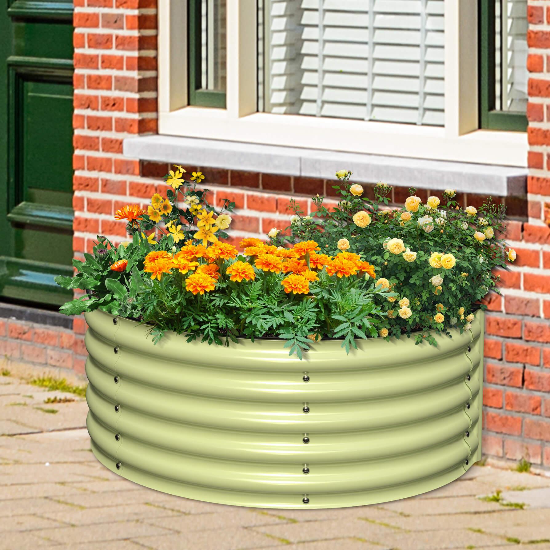 Olle Gardens 17 inch Tall Decorative Semi-circle Raised Garden Bed at Blessings Grow Meadows 