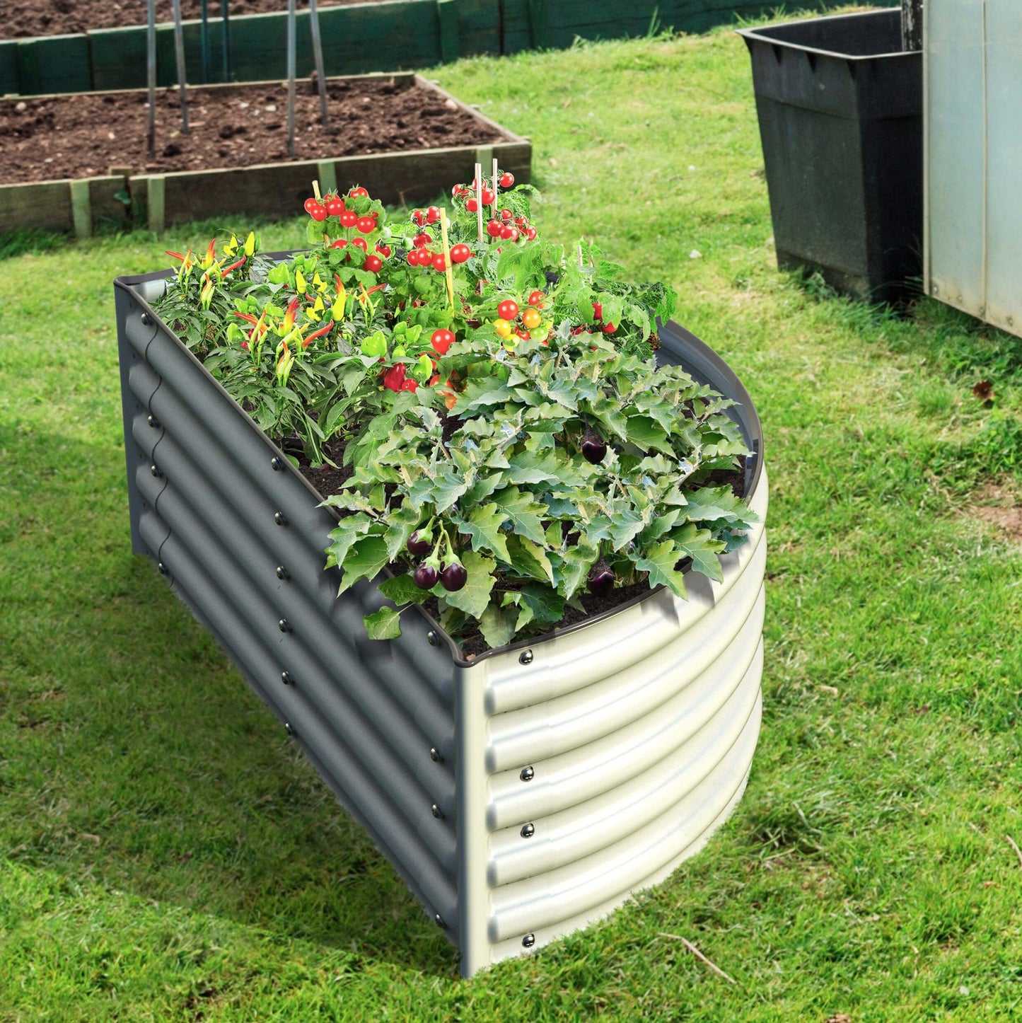 Olle Gardens 17 inch Tall Decorative Semi-circle Raised Garden Bed at Blessings Grow Meadows 