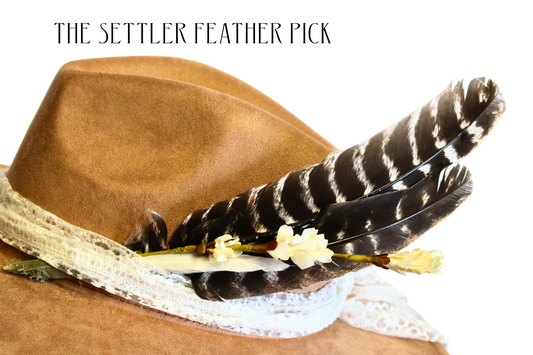 The Settler Feather Hat Pick | Western Prairie Hat Accessory