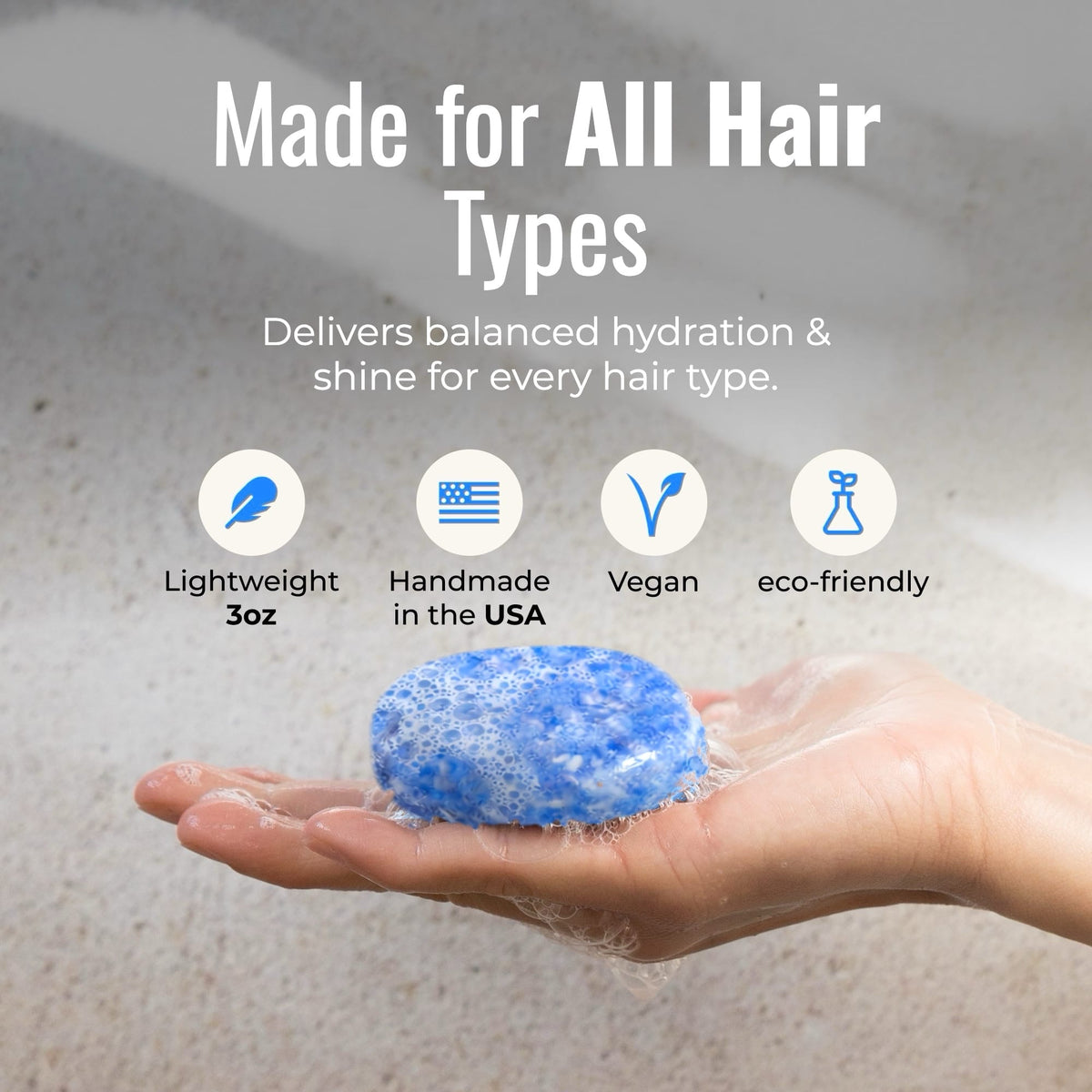 Cobalt-scented shampoo and conditioner bar duo for all hair types, eco-friendly zero waste shampoo and conditioner set