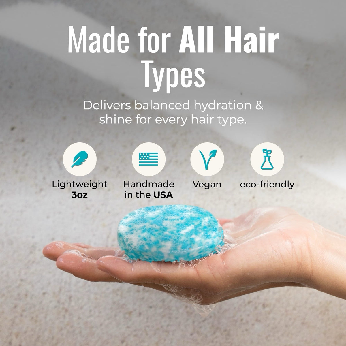 ZeroWasteStore.com shampoo and conditioner bar duo for all hair types, featuring earthy scent and eco-friendly packaging.