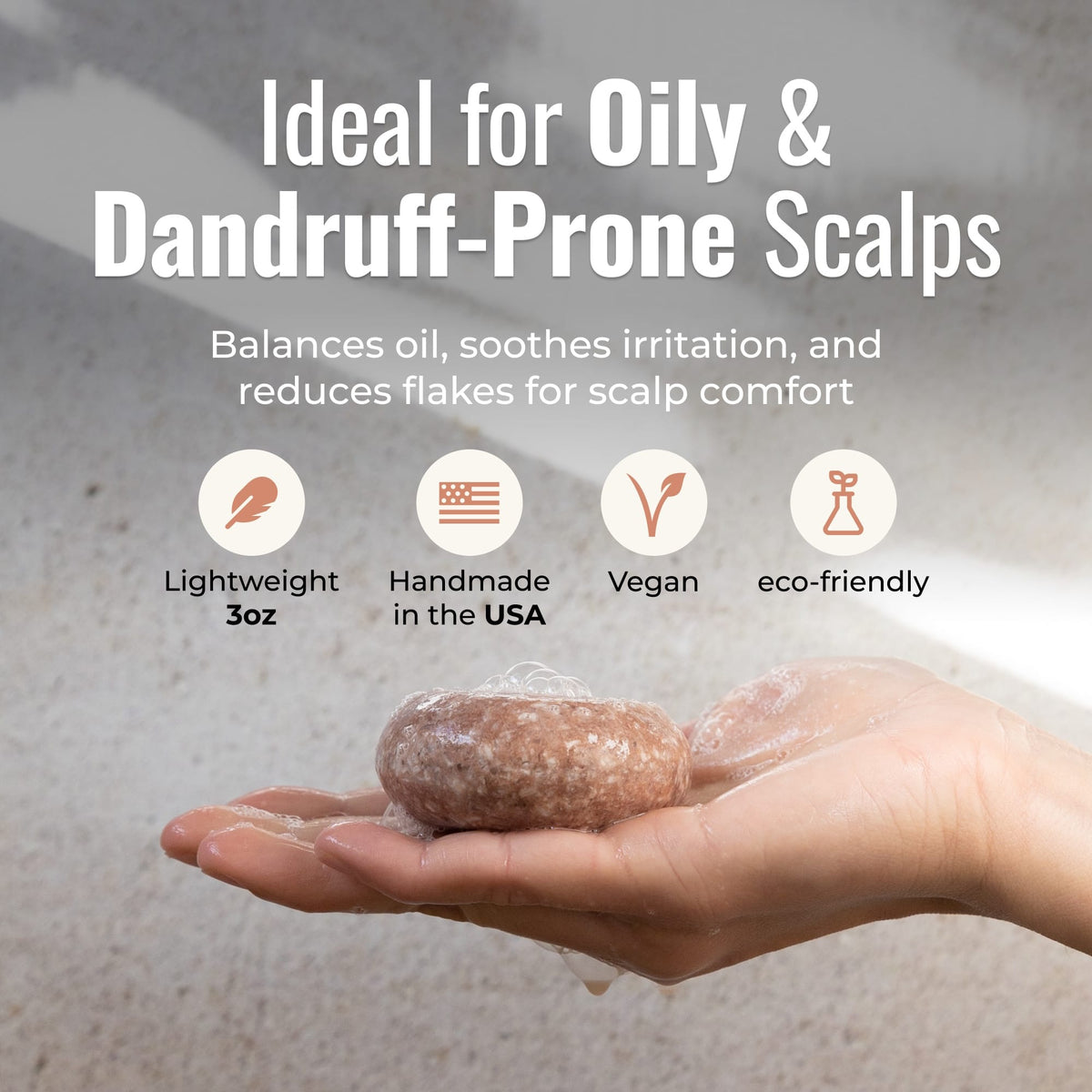 ZeroWasteStore.com shampoo and conditioner bar duo for oily, dandruff-prone scalp, featuring driftwood scent and eco-friendly packaging.