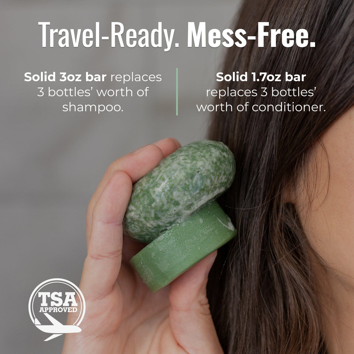 ZeroWasteStore.com shampoo and conditioner bar duo with Bloom scent, featuring castor oil in eco-friendly hair care set.