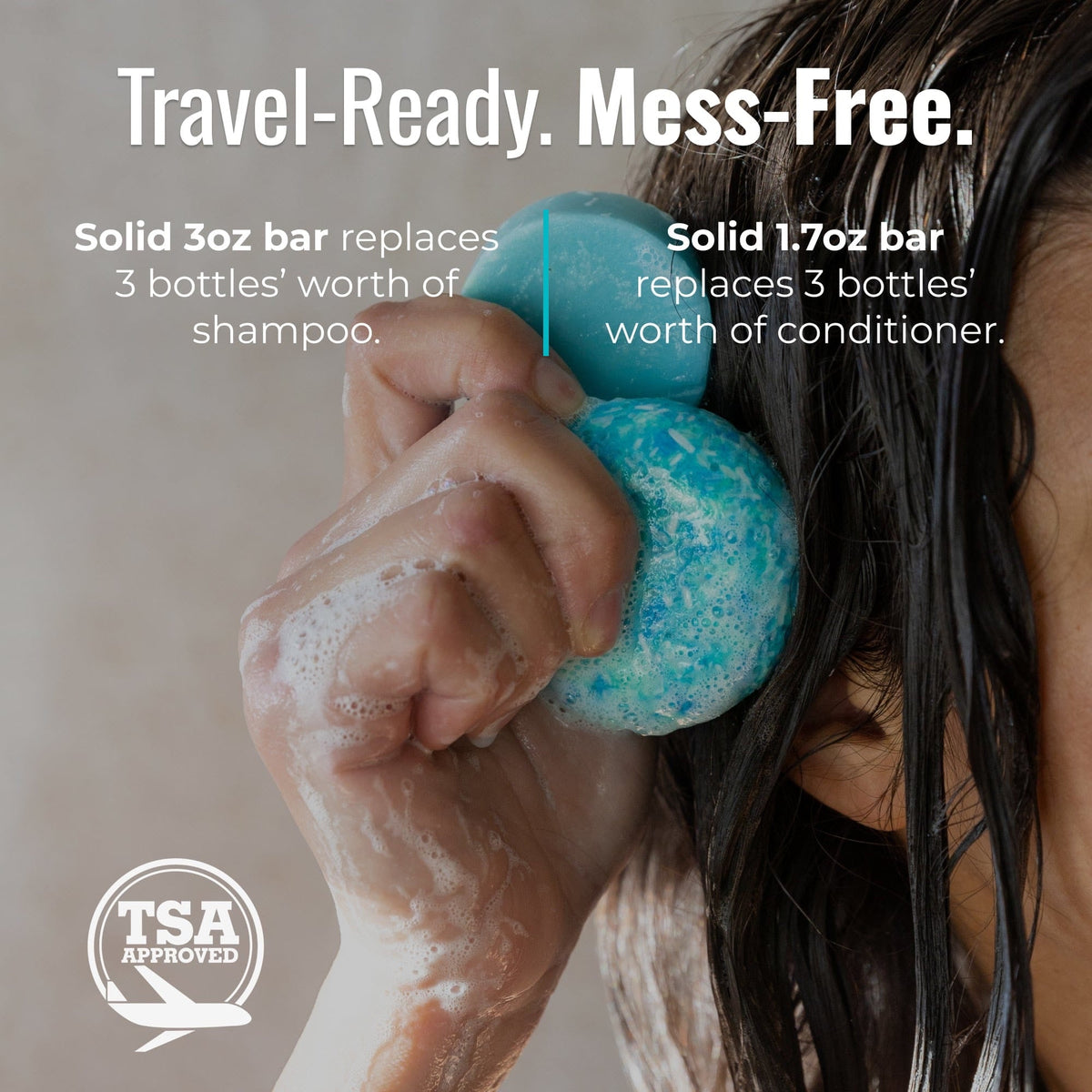 ZeroWasteStore shampoo and conditioner bar duo set in Earth scent, natural hair care product with eco-friendly packaging.