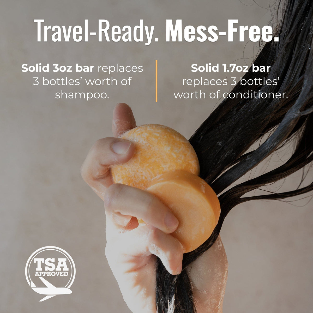ZeroWasteStore.com shampoo and conditioner bar duo set with Sunshine scent, eco-friendly hair care products in biodegradable packaging.