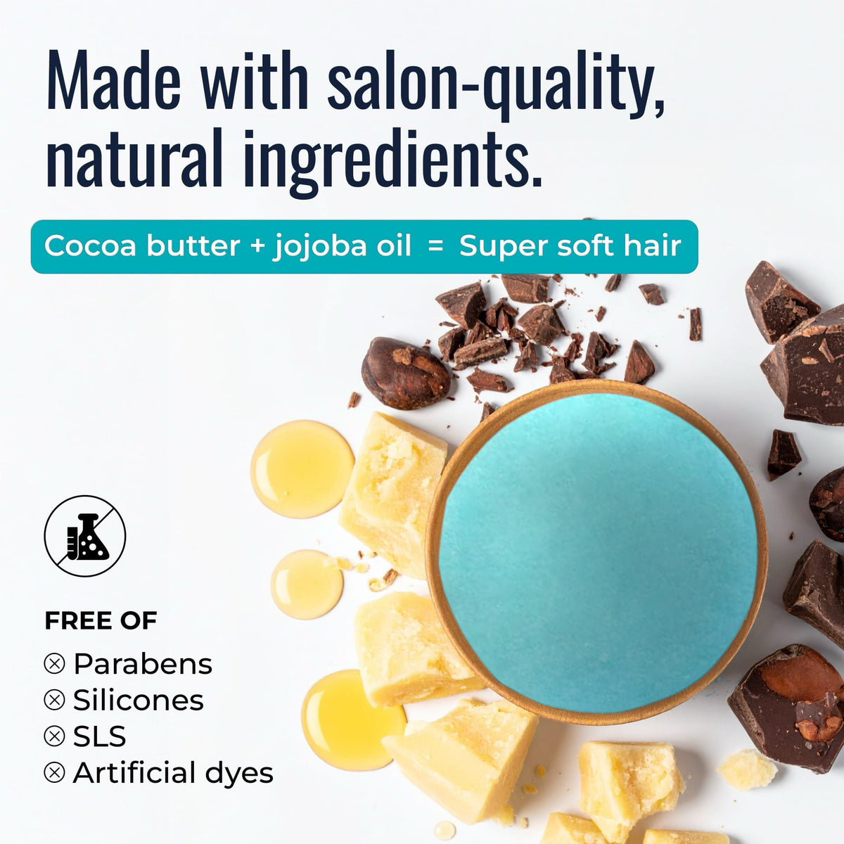 Natural shampoo and conditioner bar duo with cocoa butter and jojoba oil, eco-friendly set from ZeroWasteStore.com