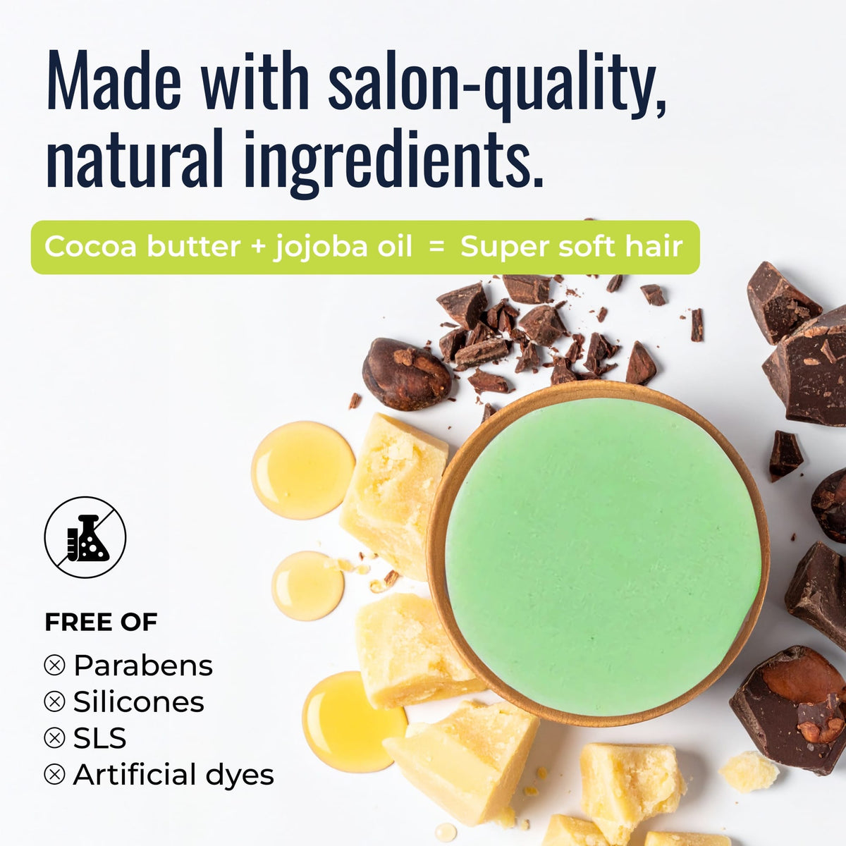 Natural shampoo and conditioner bar duo with cocoa butter and jojoba oil, Maui Melon scent, by ZeroWasteStore.com