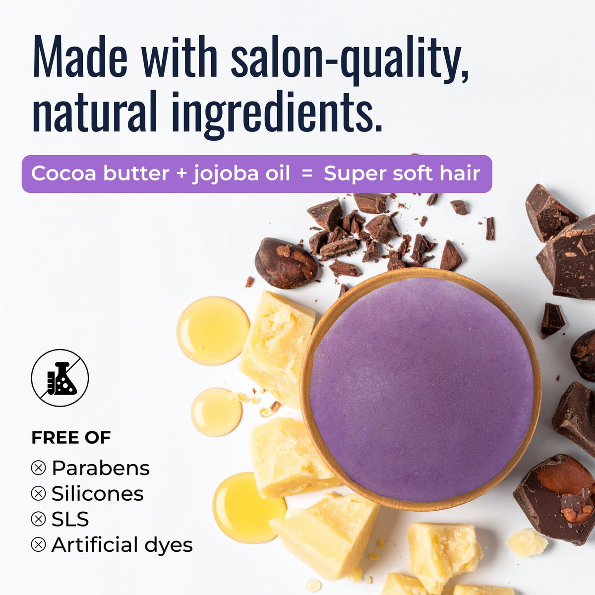Natural shampoo and conditioner bar duo with cocoa butter and jojoba oil from ZeroWasteStore, featuring Oasis scent and eco-friendly packaging.