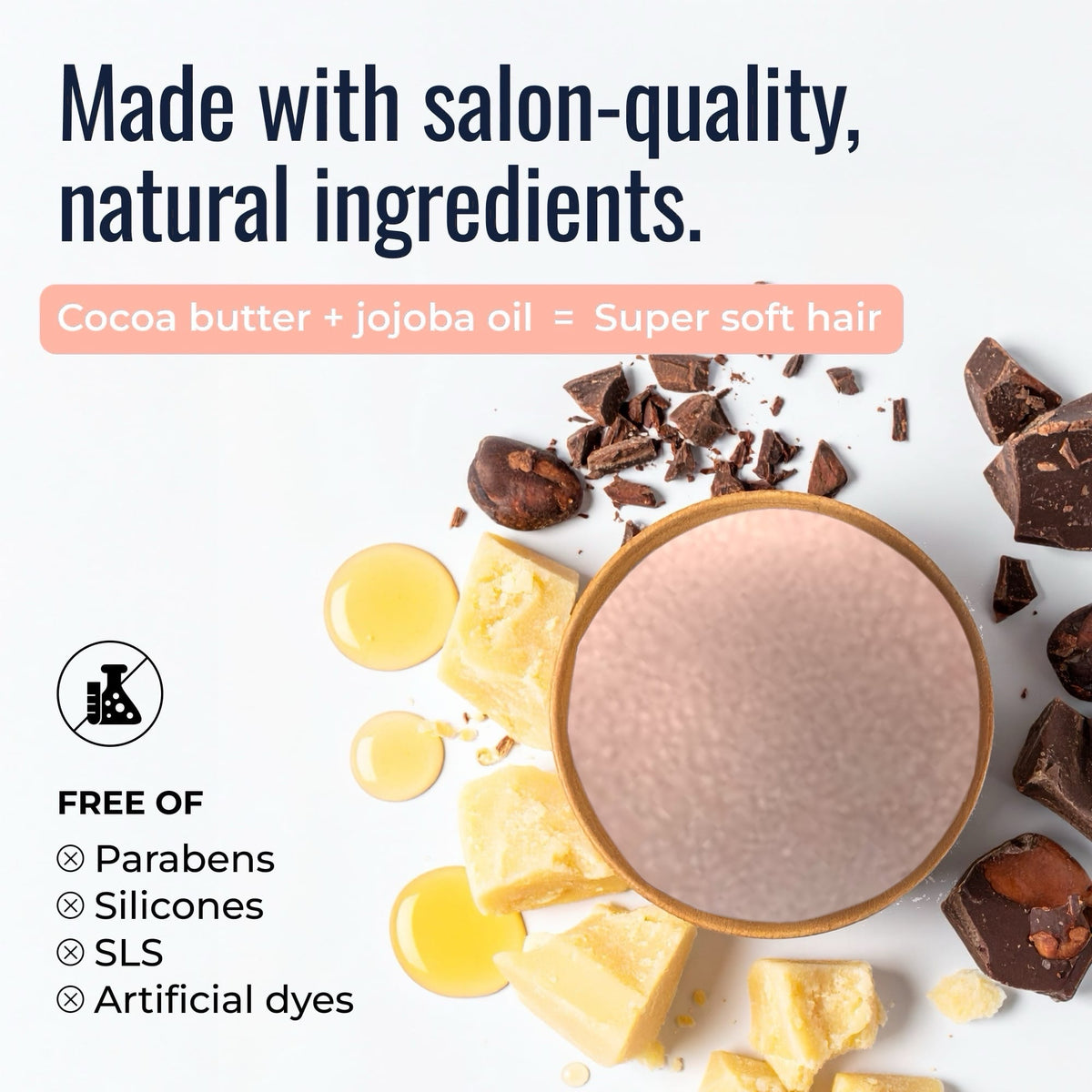 Shampoo and conditioner bar duo with cocoa butter and jojoba oil, natural ingredients, in eco-friendly packaging from ZeroWasteStore.com