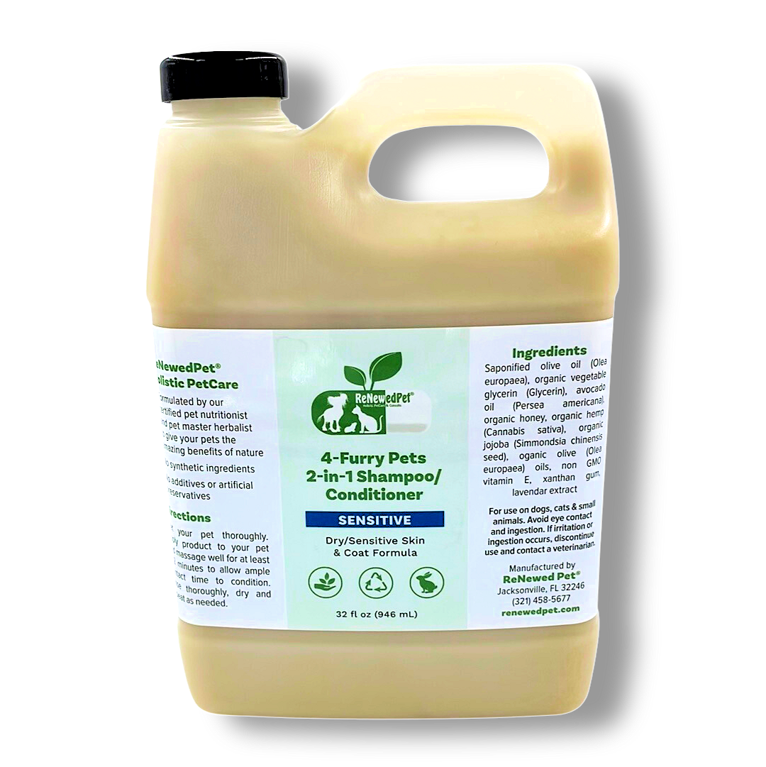 4-FURRY PETS 2-IN-1 *SENSITIVE SHAMPOO + CONDITIONER - Blessings Grow Meadows