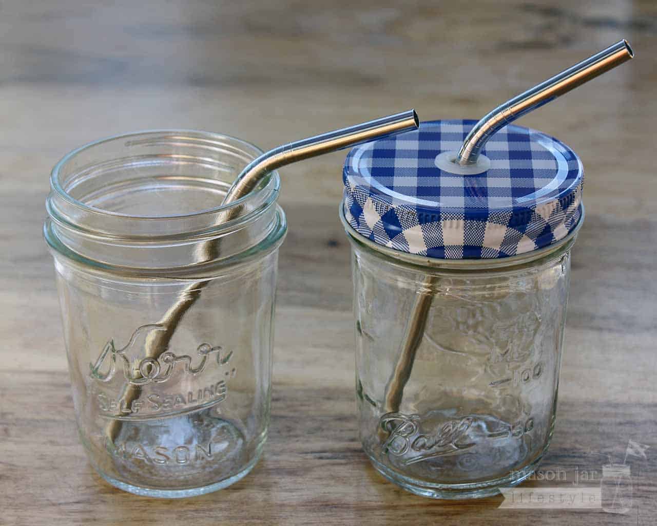 Combo 6 Pack Thin Bent Stainless Steel Straws for Mason Jars - Blessings Grow Meadows