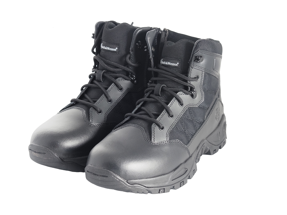 Smith & Wesson Scout Hot Weather 6-inch side zip footwear with polishable toe, designed for durability and comfort in warm conditions.