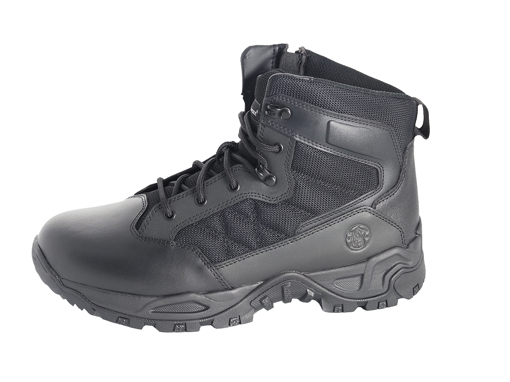 Smith & Wesson Scout Hot Weather 6" side zip work boots with polishable toe, designed for durability and comfort.
