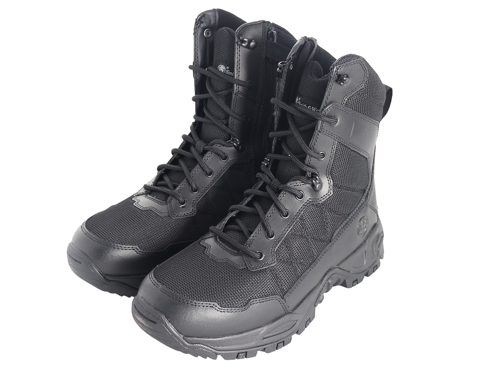 Smith & Wesson Scout Hot Weather 8-inch side zip footwear showing rugged leather upper and durable sole.