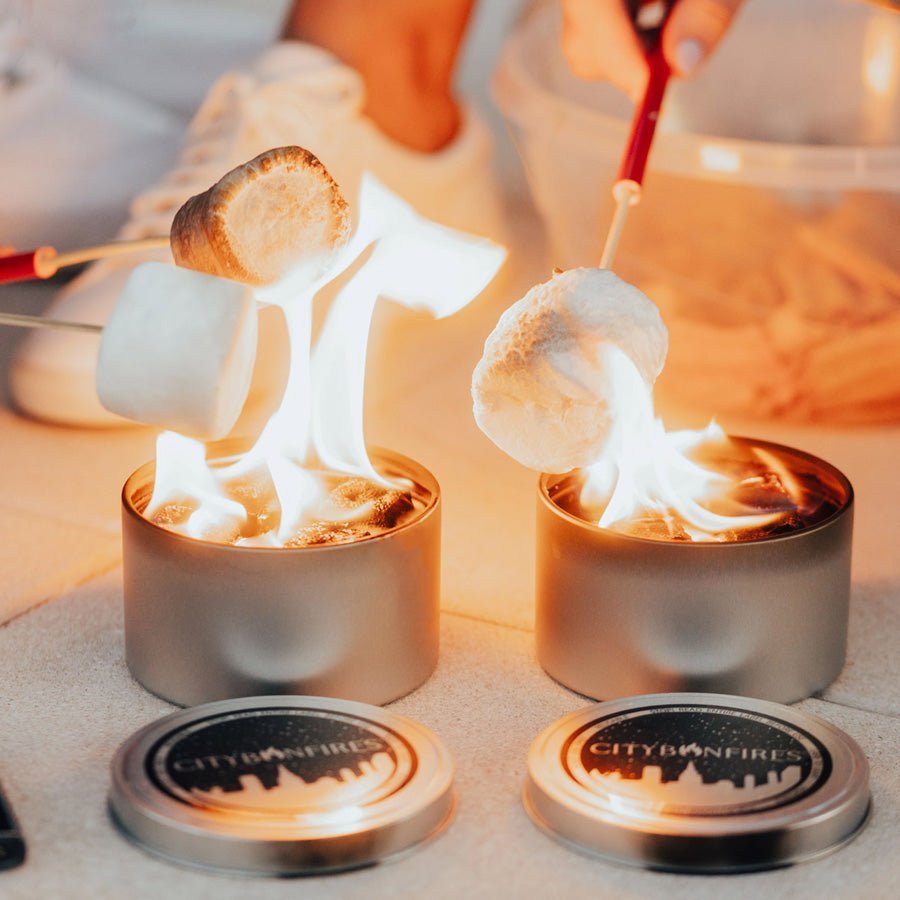 City Bonfires S'mores Night Pack outdoor set with marshmallows, chocolate, and graham crackers for camping or backyard fun