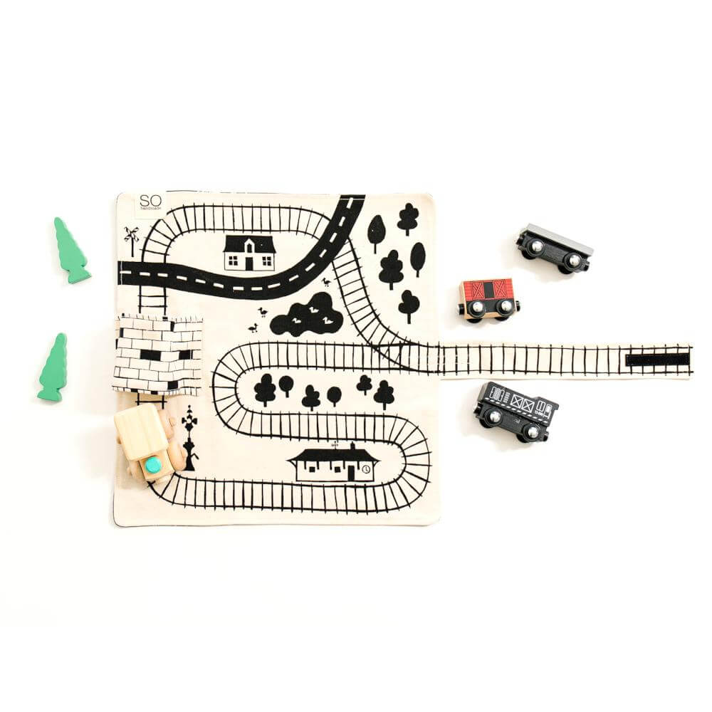 Train Play Mat for Toddlers – Portable Tracks for Travel - Blessings Grow Meadows