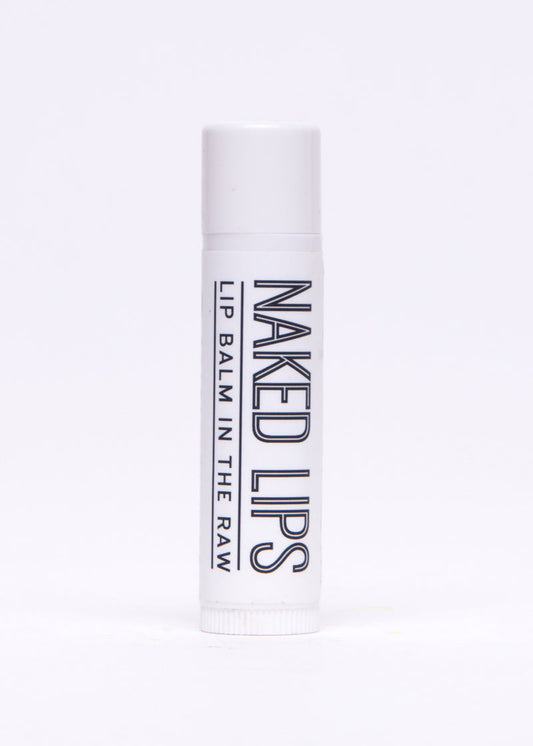 Soap for Sinners Naked Lips Lip Balm in a sleek tube, designed to keep lips moisturized and smooth.