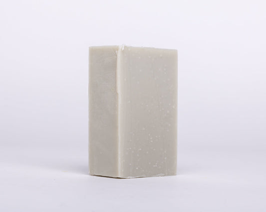 French Green Clay with Lavender soap by Soap for Sinners, showing a bar of natural soap with green clay and lavender accents.