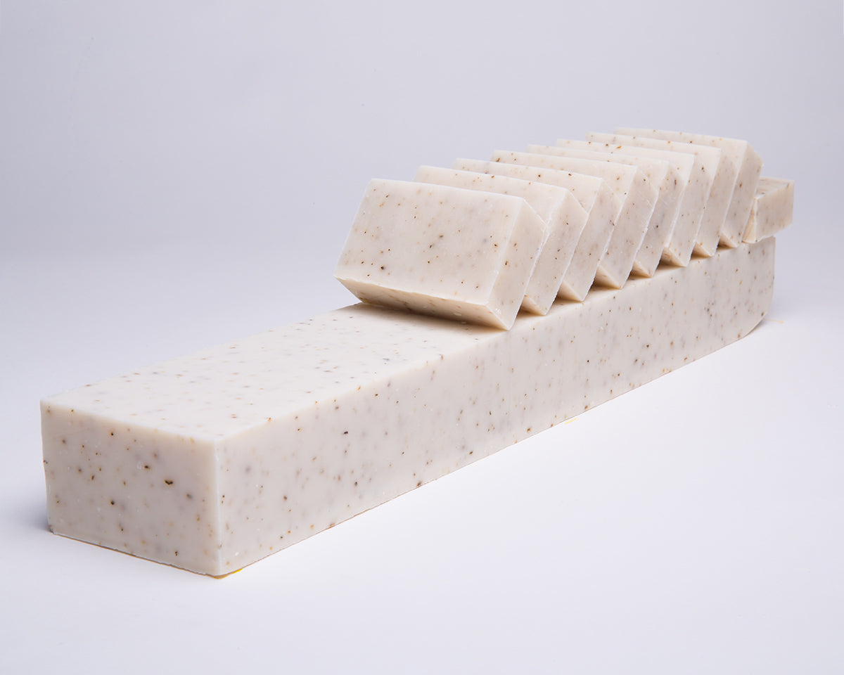 Bar of Soap for Sinners Peppermint Eucalyptus soap showing the textured soap bar with fresh peppermint and eucalyptus scent.