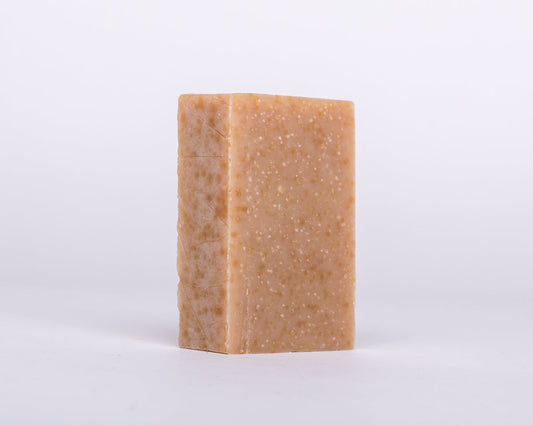 Bar of Soap for Sinners Tea Tree Lemon with Honey soap showing a rectangular bar with textured surface and label details