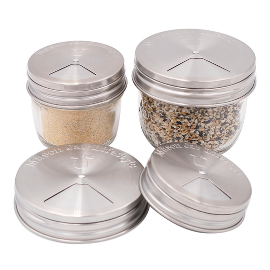 Spice Shaker Stainless Steel Lids for Mason Jars 4 Pack - Blessings Grow Meadows