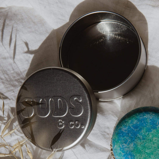 Suds & Co. Travel Tin - Shampoo + Conditioner Storage, Container ONLY - Blessings Grow Meadows