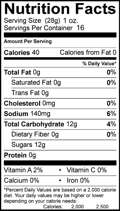 Sweet pickle chips 16 oz