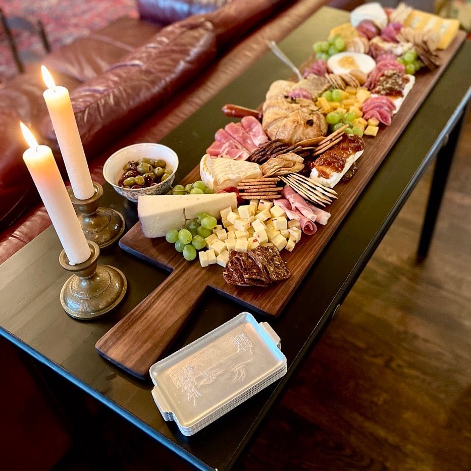 Long American Walnut Charcuterie Board - Vintage Style Long French Breadboard - Blessings Grow Meadows